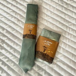 OTAA Sage Green Satin Skinny Tie & Matching Pocket Square